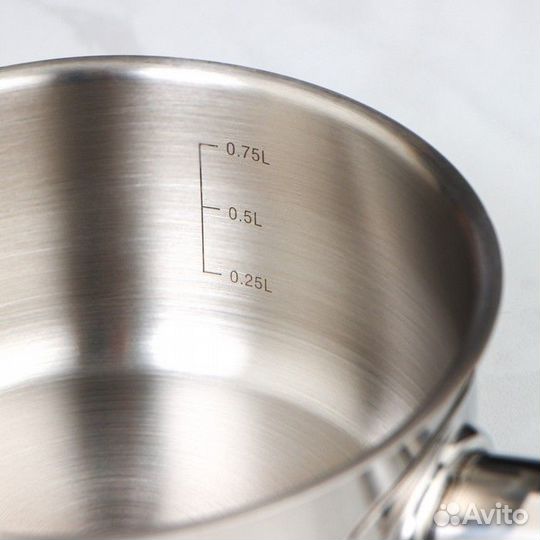 Ковш без крышки «Общепит», 1 л, d14 см, h7 см, мет