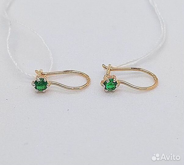 Золотые серьги с фианитом