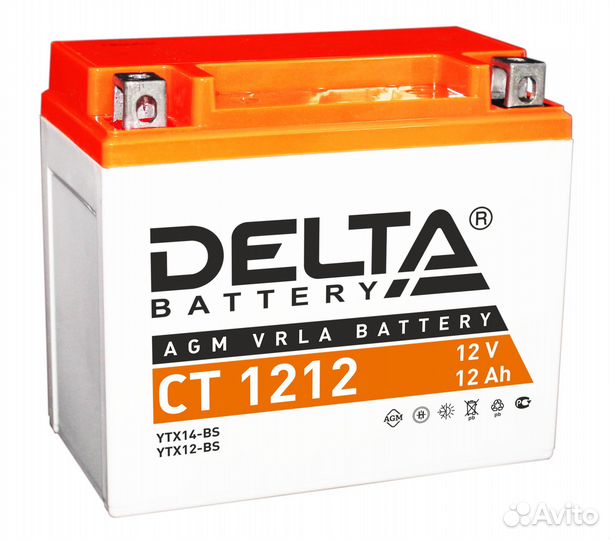 Мото аккумулятор Delta CT 1212