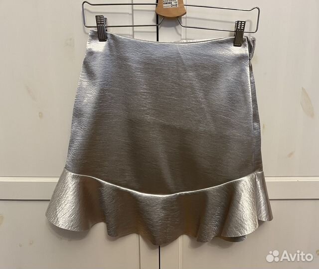 Юбка H&M серебряная