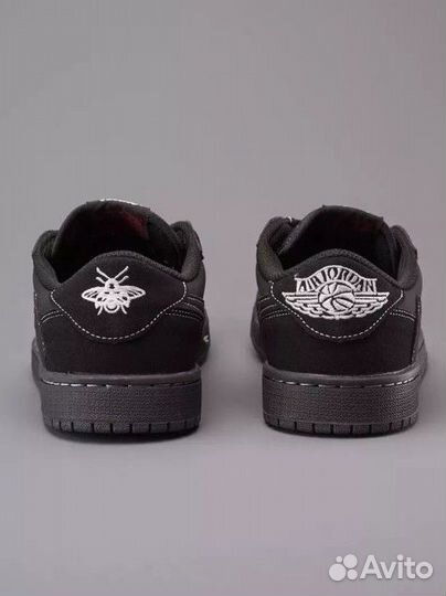 Кроссовки nike air jordan 1 low black phantom