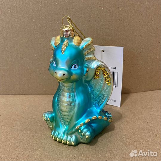 Ёлочные игрушки из стекла Дракон символ 2024 года