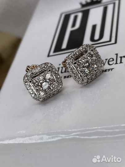 Серьги пусеты с бриллиантамив наличии
