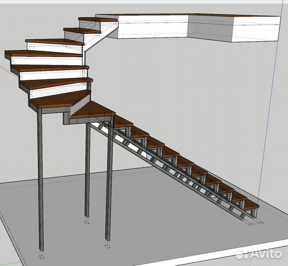 Лестница на металлокаркасе