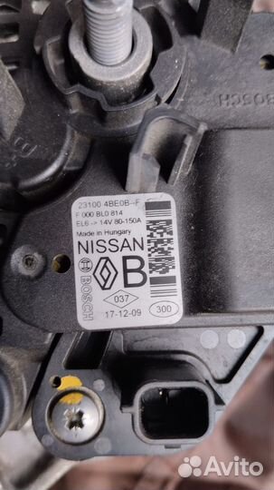 Nissan qashqai генератор