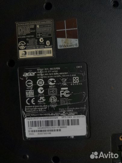 Acer v5-571g-53336g50Makk рабочий/ на разбор