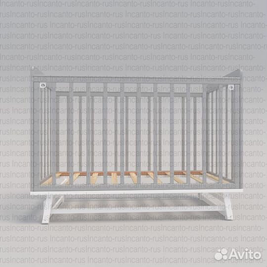 Детская кроватка Incanto Anniken с маятником серая