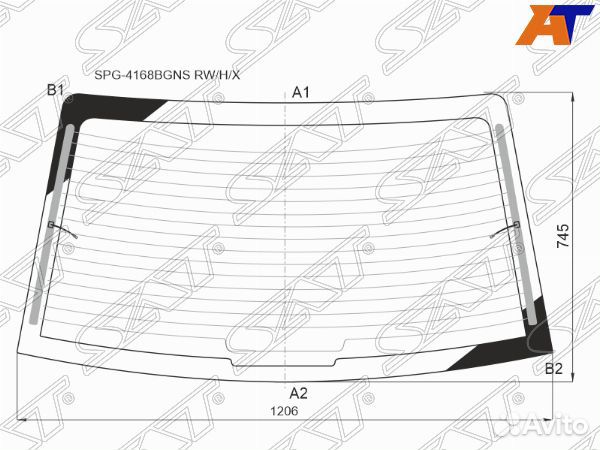 Стекло заднее hyundai accent