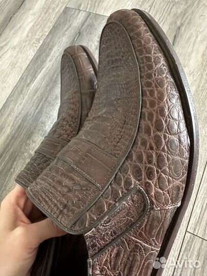 Туфли мужские 45 46 размер из крокодиловой кожи