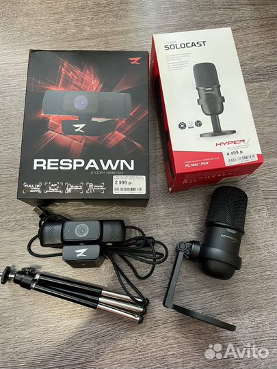 Микрофон HyperX SoloCast и вебкамера ZET gaming