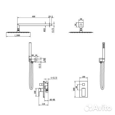 Душевая система Boheme Qubic 474-3-SGM