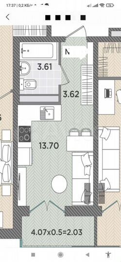 Квартира-студия, 23 м², 8/8 эт.