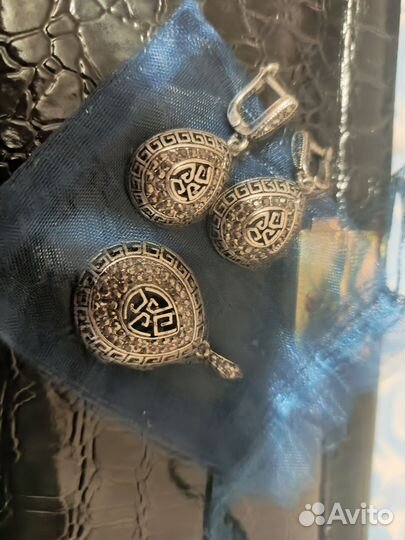 Комплект серебро с чернением 925