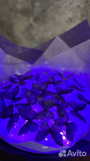 Фиолетовый букет из бабочек 27 шт