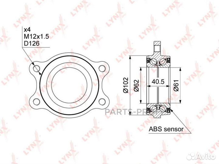 Lynxauto WB1002 Ступица колеса перед/зад прав/лев