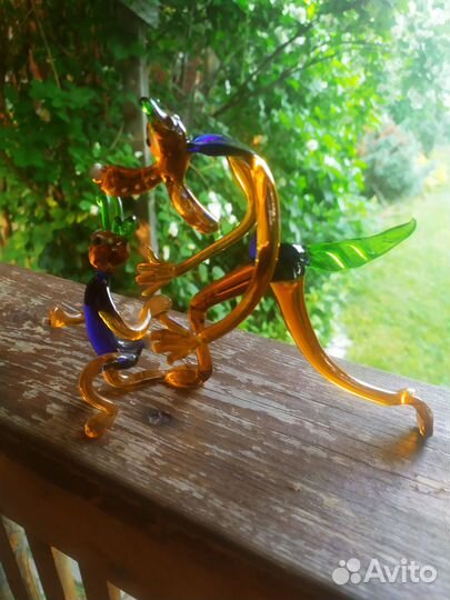 Коллекционная статуэтка Цветное стекло СССР Винтаж