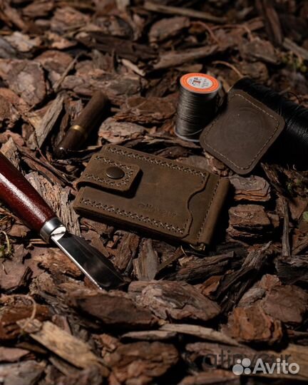 Зажим для денег из натуральной кожи
