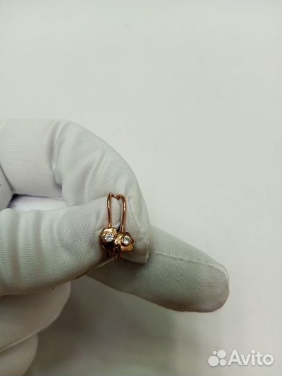 Золотые серьги детские 585 проба