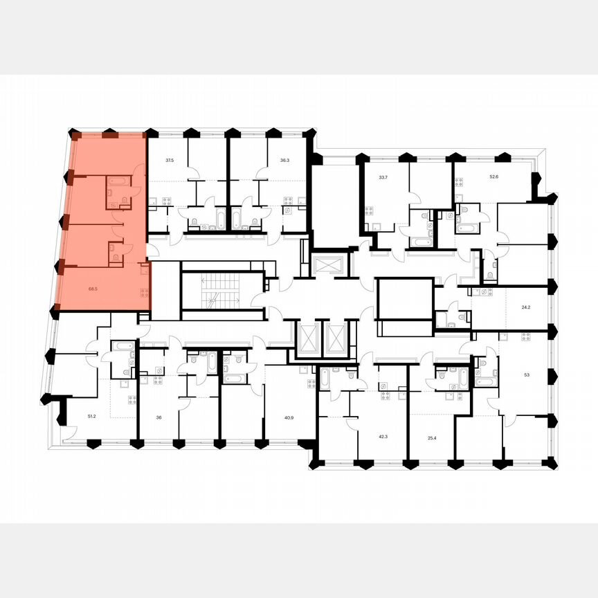 3-к. квартира, 68,5 м², 18/26 эт.