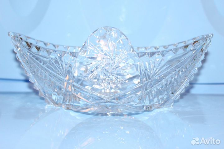 Хрусталь Салатница-Конфетница Ладья СССР