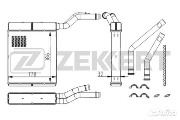 Радиатор отопителя Ford C-Max 07- Focus II 04- Maz