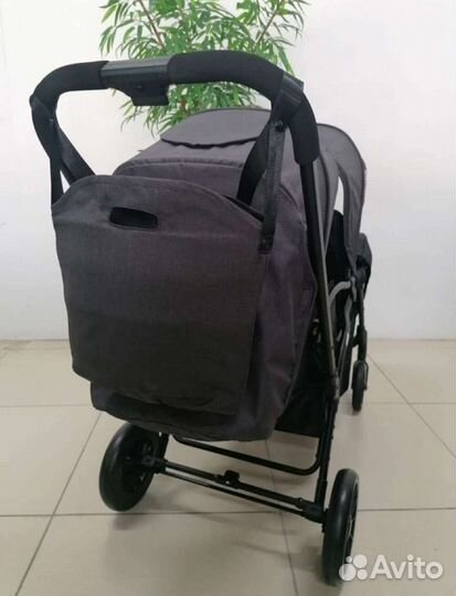 Коляска для двойни или погодок (тёмно серый)