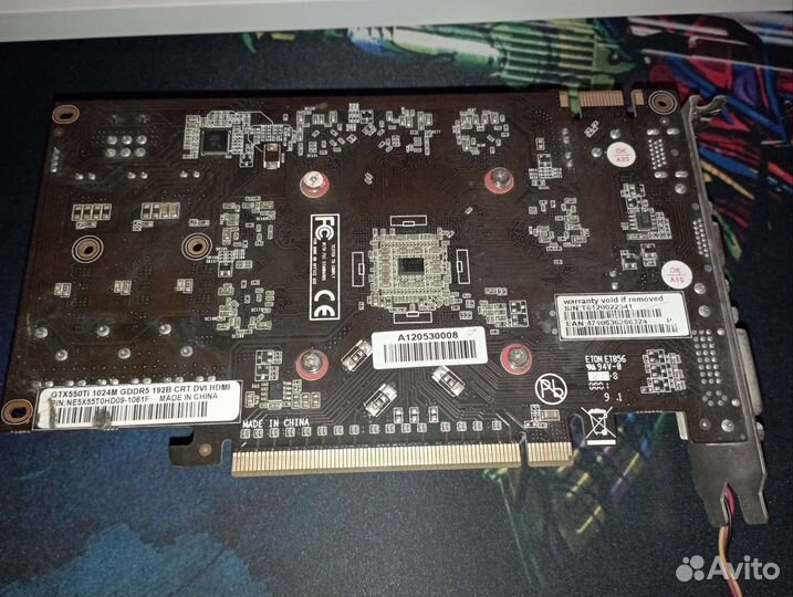 Видеокарта Nvidia GTX 550ti 1gb gddr5