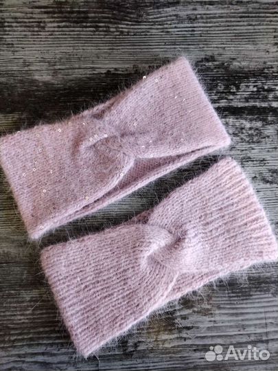 Женская вязаная повязка на голову