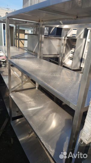 Стеллажи нерж. столы мойки