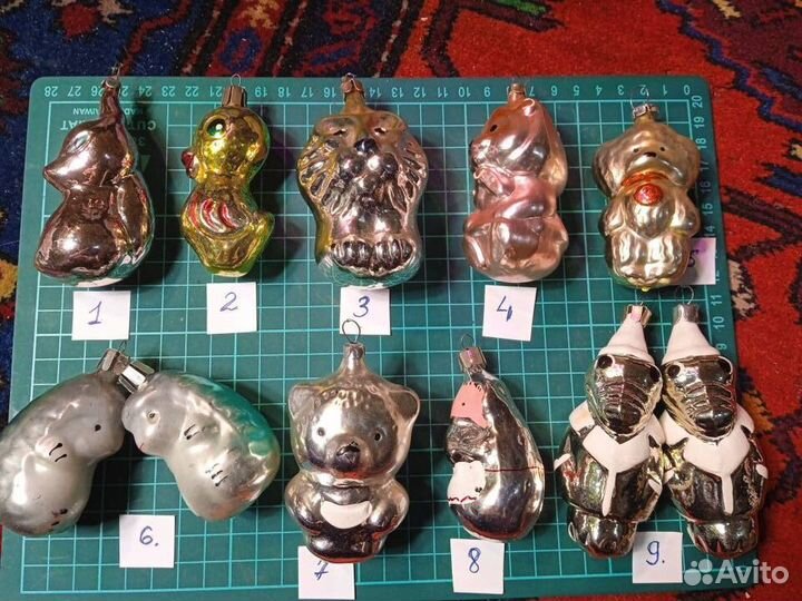 Елочные игрушки СССР звери