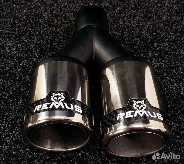 Насадка на глушитель remus 51-76мм двойная (Carbon