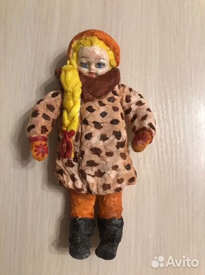 Елочные игрушки СССР Кукла папье-маше