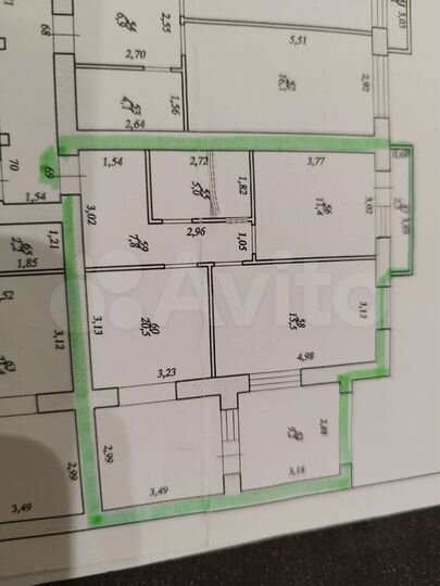 2-к. квартира, 71,9 м², 5/5 эт.