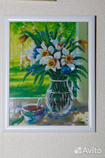 Вышивка бисер, Нарциссы