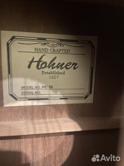 Акустическая гитара hohner hc 06