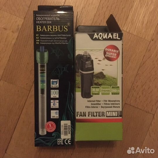 Фильтр и обогреватель для аквариума