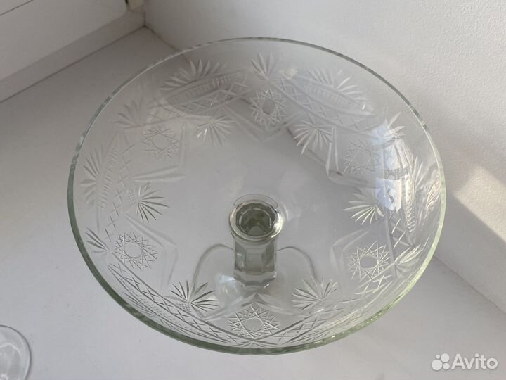 Фужеры весна Е.Рогов, ваза хрустальная винтаж