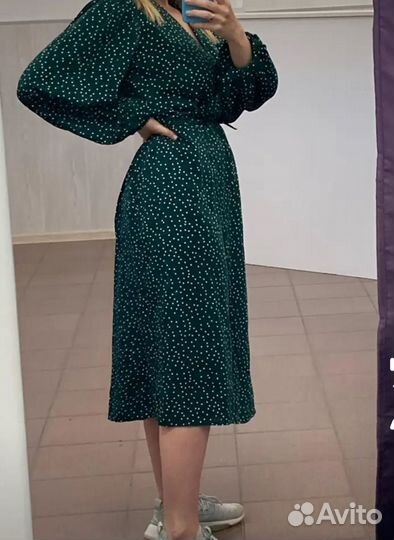 Платье миди на запах,новое, р-р 44