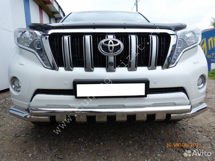 Кенгурятник с клыками полированн нерж Тойота Прадо