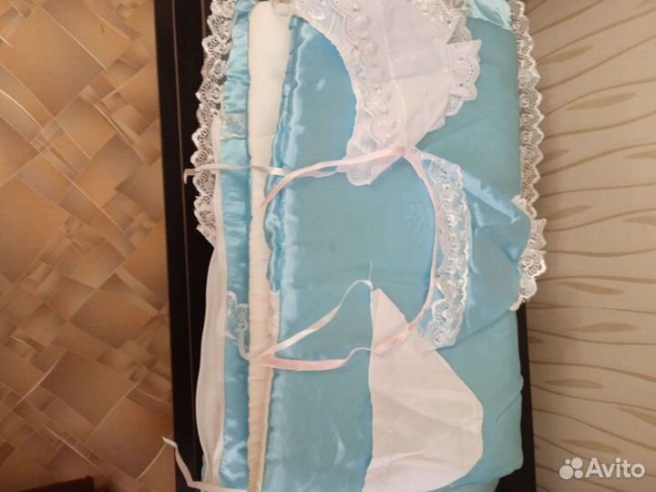 Детский конверт и байковые одеяла 2шт