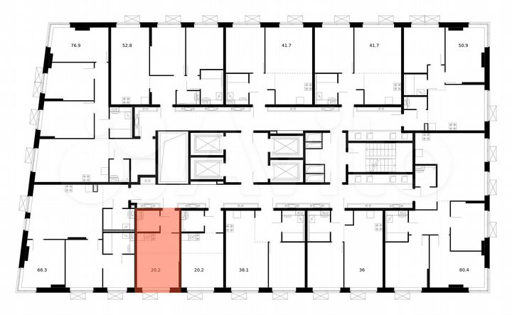 Квартира-студия, 20,2 м², 25/33 эт.