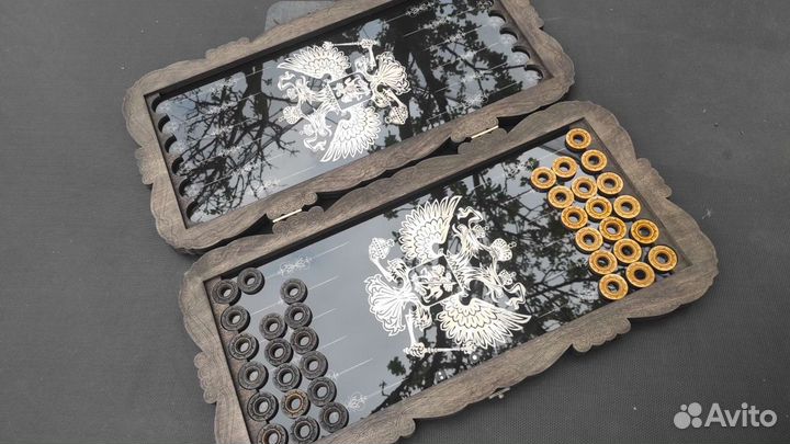 Нарды с чёрным стеклом