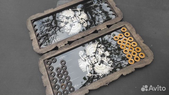 Нарды с чёрным стеклом