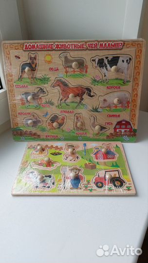 Деревянные пазлы вкладыши