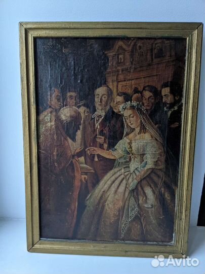Картина маслом на холсте, антикварная