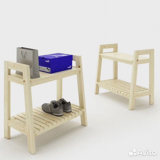 Тумбы этажерки для обуви из дерева, стиль Лестница