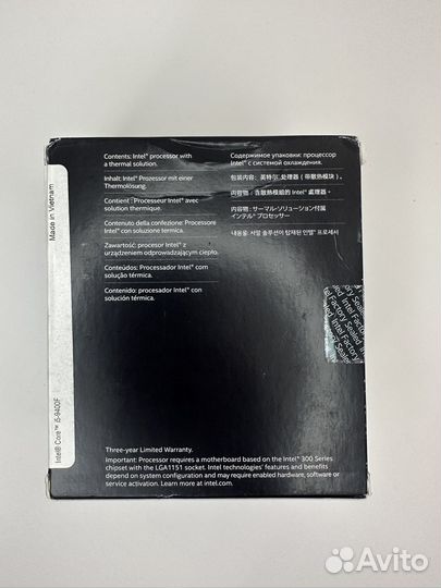 Новый Процессор Intel Core i5 9400f