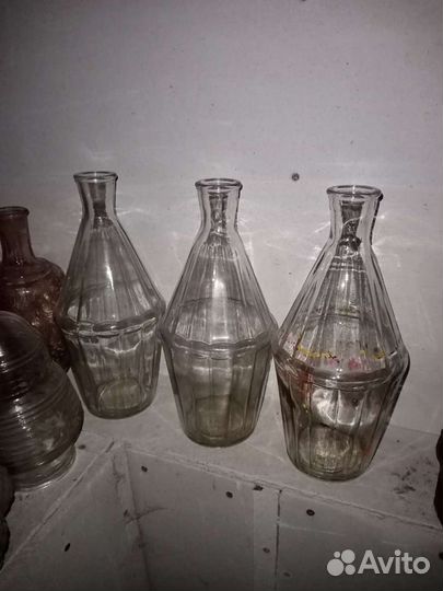 Советские графины из прозрачного стекла без крышек