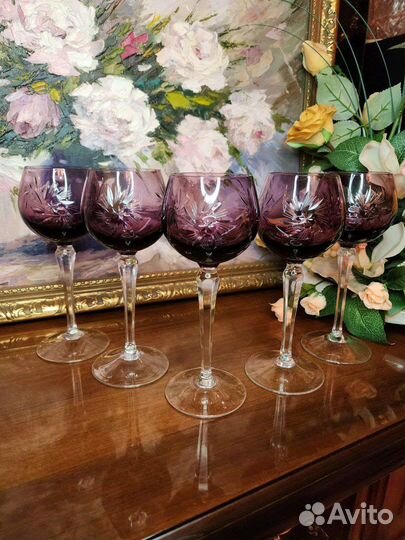 Фужеры, Бокалы хрусталь, Германия, Винтаж