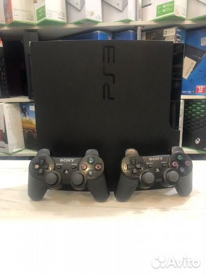 Sony Ps3 Slim 250gb CFW 4.89 + 2 джоя + 53 игры